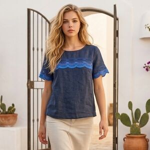 Abito 100% Italian linen Coastal Light Weight Short sleeve top